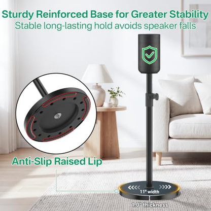 Adjustable Height Speaker Stands for Sony SA-RS5 Wireless Rear Speaker Stand - Heavy-Duty Floor Speaker Stands Pair for Sony SA-RS5 Speaker Stands with Cable Management