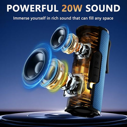 BYANDBY Bluetooth Speaker with IPX5 Waterproof 2 Portable, Long Playtime, Wireless Stereo Pairing, 12W Stereo Sound, BT 5.3, Bassup, Electronics for Home, Shower, Outdoors, Travel(Blue) - color: Blue