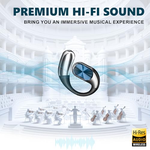 Open Ear Earbuds, Bluetooth 6.0 Wireless Earphones, ENC Mic | Charging Case with 360° Swivel, Dynamic RGB Gradient Lighting, IPX5 , 60H Playtime, Crisp Sound and Secure Comfortable Fit