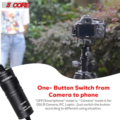 5 CORE Microphone Professional Lavalier Mic Wearable Omnidirectional Condenser 3.5mm Body Lapel Smartphone Camera Recording Microfono - CM 001