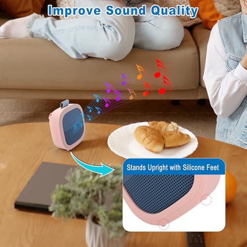 1 Pack Silicone Case for Bose SoundLink Micro 2nd Gen Speaker, Shockproof Protective Skin Cover Sleeve Soft Silicone Cover (Case Only) (Pink) - color: Pink