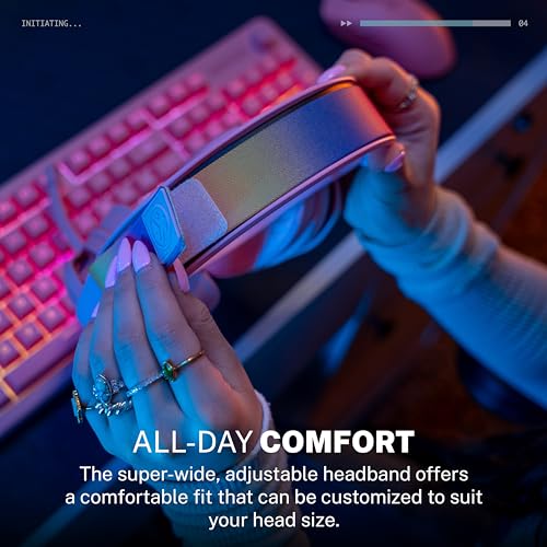 JLab Nightfall Wireless Gaming Headset, Bluetooth 5.3, Pink - color: Pink