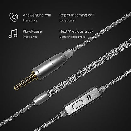 CCA ND DD3 4 Tone Adjustable in Ear Monitor Headphones, Dual Cavity Dual Magnetic Dynamic IEM Earphones, Clear Sound & Deep Bass Earphones Wired, Gaming Earbuds with 2pin Detachable Cable - color: Black, style: With Mic