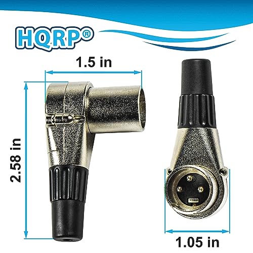 HQRP 2-Pack 3-Pin XLR Adjustable Right Angle Male Connector with 7 Different Position, Compatible with Pro Audio DJ Band XLR Plug Jack Right Angle 3 Pin Mic Microphone Speaker Audio Cable Connector - style: Male