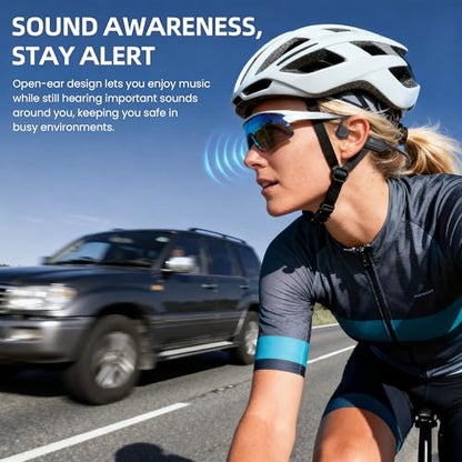 HIFI WALKER Bone Conduction Headphones, Bluetooth 6.0 Open Ear Headphones with IPX7 Waterproof, Type-C Quick Charging Long Battery Life, Sport Headphones Bone Conduction for Running, Fitness, Gift