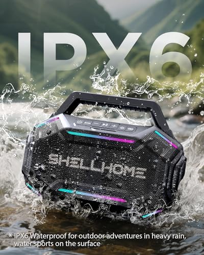 80W Bluetooth Outdoor Speakers, Portable Waterproof Jobsite Speaker | 30H Playtime, RGB Lights, BassUp 2.0, IPX6 Waterproof, TWS, 80W(Peak) Loud, Bluetooth 6.0 - color: Yellow