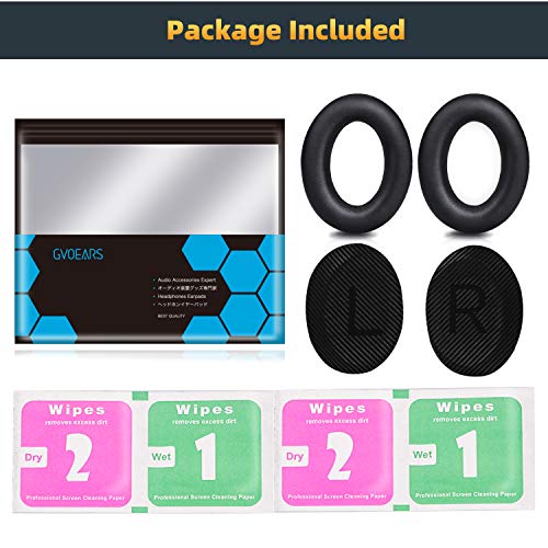 GEVO Premium Replacement Ear Pads for Bose QC35 & QC35ii Headphones - Black | Fits QuietComfort 35 & 35ii / SoundLink 1&2 AE（Over-Ear）- Soft Protein Leather · Adaptive Memory Foam and Extra Durable - color: Black