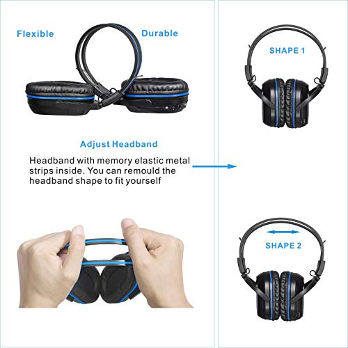 SIMOLIO 4 Pack IR Headphones for Car DVD, Wireless Car Headphone for Kids, Not Bluetooth, Dual Channel Universal Infrared Headphonefor uConnect VES, Dodge, Honda Odyssey, Town and Country, GMC Yukon
