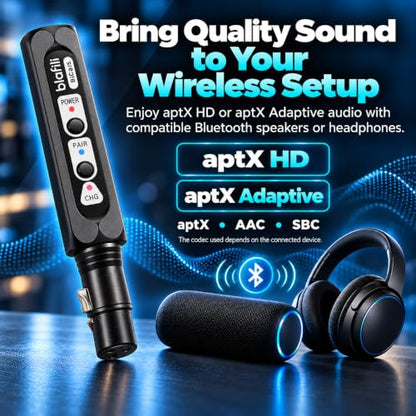 Bicast Bluetooth Transmitter, XLR Audio Input & 2-Device Pairing
