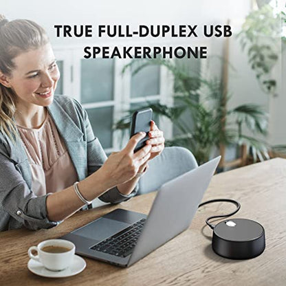 USB Computer Speakers, PC Speaker with Microphone, 2 Sound Modes | Hand Free Enhanced Voice Pick up, Compatible with Zoom for Video Meeting, Skype, Gaming, Zoom, Plug & Play