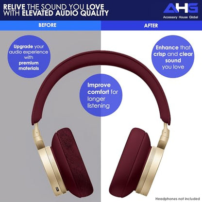 AHG Accessory House Global Upgraded Replacement Beoplay h95 Ear Pads Cushions Compatible with Bang & Olufsen Beoplay H95 Headphones (Lunar Red). Sheepskin Leather/High-Density Foam/Strong Magnet - color: Lunar Red