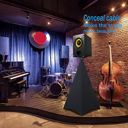 Dofilachy Speaker Stand Cover-DJ Bag with 360 Degree Cover, Speaker Tripod Scrim Cover for Speaker/Lighting with Free Travel Bag (One Pack-Black) - color: One Pack-black