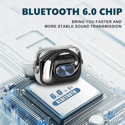 Open Ear Earbuds, Bluetooth 6.0 Wireless Earphones, ENC Mic | Charging Case with 360° Swivel, Dynamic RGB Gradient Lighting, IPX5 , 60H Playtime, Crisp Sound and Secure Comfortable Fit