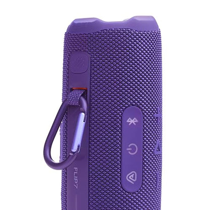 JBL Flip 7 Portable Bluetooth Speaker, Waterproof and Drop-Proof - Purple | Up To 16 Hours Playtime, IP68 Dustproof Build, Clip-On Loop, USB C Lossless Audio, Links With Other Speakers For Outdoor Use - color: Purple