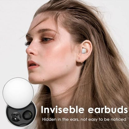Smallest Invisible Earbuds Wireless Ear Buds Bluetooth in Ear Mini Discreet Small Tiny Earpiece Sleep Earbuds Hidden with Charging Case Headphones for Small Ears Work Sleeping Android iOS Black - color: Black