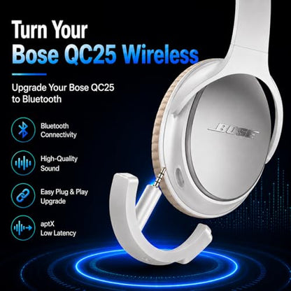 aptX Wireless Bluetooth Adapter for Bose QuietComfort 25, White - color: White