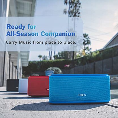 DOSS SoundBox Touch Wireless Bluetooth Speaker-12W HD Sound with Rich Bass | Portable & Small Design, IPX5 Waterproof, 20H Playtime, Handsfree, House, Office Desktop, Bedroom, Indoor Use, White - color: White
