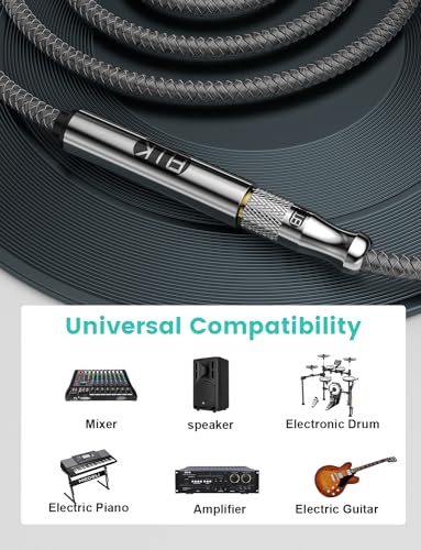 EMK Premium 1/4" (6.35mm) Male to Female Stereo Extension Cable (10Ft/3M) - Gold-Plated Quarter Inch Headphone/Guitar/Audio Extension Cord for Studio Equipment, Amplifiers & Instruments - size: 10 Feet, style: 1/4 inch Extension Cable