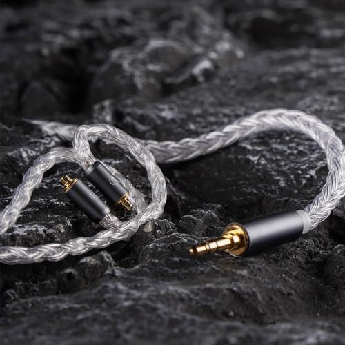 NICEHCK IcyMoon 4.4mm Balanced MMCX HiFi IEM Upgrade Cable | 16-strand OCC silver plated OFC cable, aluminum alloy shell, lossless balanced sound for MMCX IEM & 4.4mm players - size: 4.4mm with MMCX