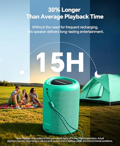 Portable Bluetooth Speaker Beach Essentials: Powerful Crystal Clear Sound/Dynamic Light/IPX5 Waterproof/All Day Playtime/Wireless BT 5.3/TWS Paring, Dad Gifts, Outdoor|Travel|Camping|Pool Accessories | Powerful HD Sound,Dynamic Light,All Day Playtime,Wire