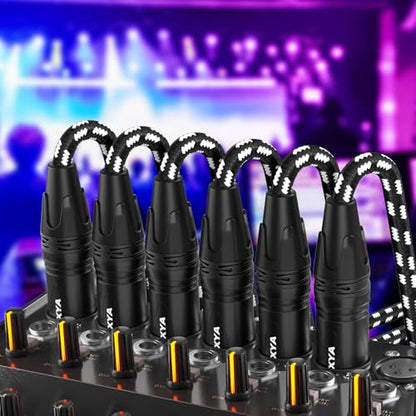EBXYA XLR Cable 25ft 2 Pack - Braided 3 Pin Balanced Male to Female | XLR Microphone Cable, for Mic Mixer, Speaker, Recording Studio - size: 25 Feet, style: 2 Pack