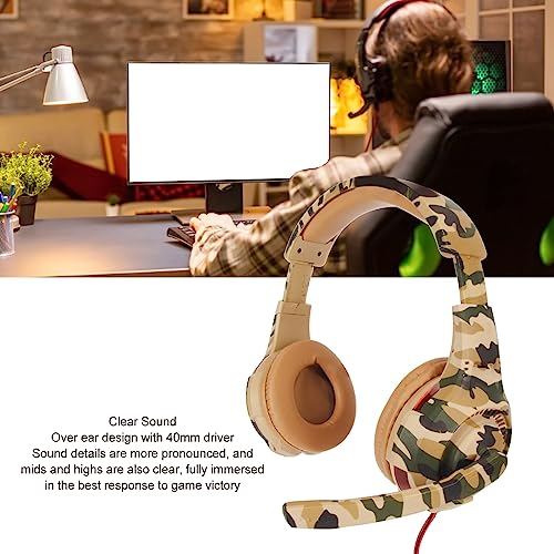 On-Ear Headphones with Microphone, Clear Sound, 120° Microphone, Comfortable, Volume Control, Wide Compatibility, Gaming Headset for Laptop