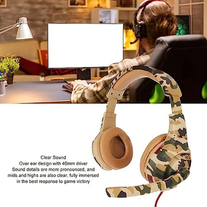 On-Ear Headphones with Microphone, Clear Sound, 120° Microphone, Comfortable, Volume Control, Wide Compatibility, Gaming Headset for Laptop