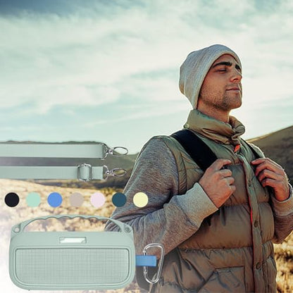 Lebakort 2nd Gen Silicone Cover Compatible with Bose SoundLink Flex 2nd Gen/Bose SoundLink Flex Portable Speaker (Alpine Sage Cover) - color: Alpine Sage Cover