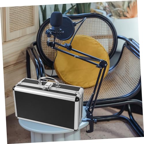 Black Microphone Carrying Case with Rigid Padding Interior