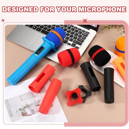MECCANIXITY Wireless Handheld Microphone Silicone Handle Covers Blue - color: Blue
