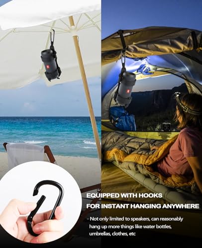 Xislet Speaker Holder for Bike with Carabiner Fits JBL Anker for UTV ATV | Adjustable, Golf Cart Speaker Mount, Fits JBL Charge 5 6, Flip 5 6 7, Anker, for Ebike Scooter Boat Club Car Jet Ski - style: With Carabiner