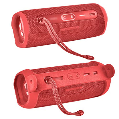 Comecase Silicone Case for JBL FLIP 6 Waterproof Portable Bluetooth Speaker - color: Red