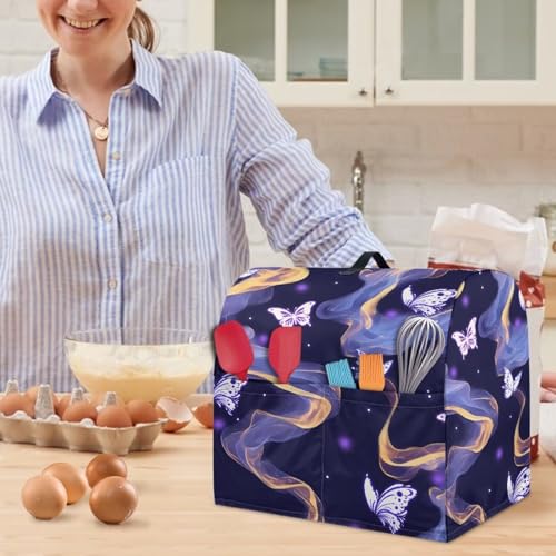 Stand Mixer Cover, Stand Blender Cover Mixer Dust-Proof Cover for Most Standard Stand Mixer Coffee Maker Anti Water Cover Blender Cover Butterfly - color: Butterfly, size: S