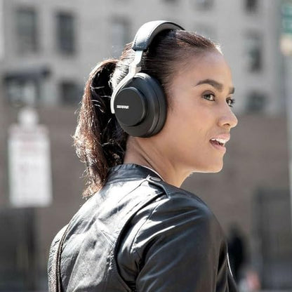 Shure AONIC 50 Wireless Noise Cancelling Headphones, Premium Studio-Quality Sound, Bluetooth 5 Wireless Technology, Comfort Fit Over Ear, 20 Hours Battery Life, Fingertip Controls - Black - color: Black, style: Gen 1