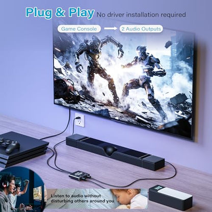 2 Way Digital Optical Audio Splitter 1 In 2 Out Active Toslink SPDIF Fiber Optic With USB Powered, LPCM 2.0, PCM, Dolby, DTS 5.1 for HDTV, Home Theater, Soundbar, Receiver, Amplifier- Unidirectional - style: 1 X 2 Optical Splitter