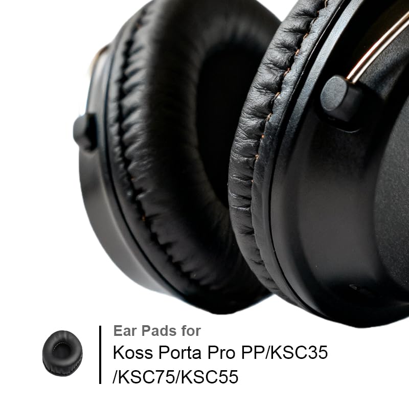 INF Ear Pads for Koss Porta Pro PP/KSC35/KSC75/KSC55 Protein Leather Black