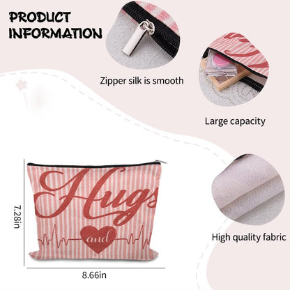 Valentines Day Gift Cosmetic Bag Travel Bag for Cosmetics with Hearts Hug Makeup Bag Pouch Romantic Gifts for Anniversary Toiletry Pouch Gf Presents for Birthday Fiancee Girlfriend Wife Gifts Ideas - color: Anniversary Gift Cosmetic Bag