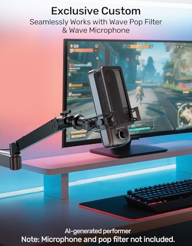 Custom Shock Mounts for Elgato Wave 1/3 Microphone, Aluminum Frame | Custom Built Reinforced Suspension for Max Vibration Isolation, Shock Mount Holder Clip Ideal for Youtubers, Podcasters - size: Wave Shock Mount