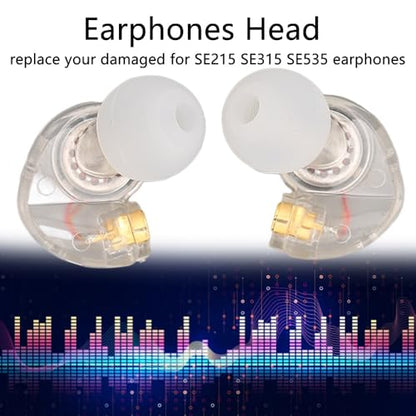 2 Pcs MMCX Interface Replacement Earbud Heads Detachable HiFi Earphone Head with Comfortable Fit for SE215 SE315 SE535(Transparent) - color: Transparent