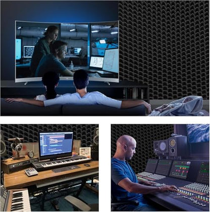1 Pcs Sound Proof Foam Panels |48"×24"×2" Quick-Recovery Soundproof Wall Panels | High Density Sound Dampening Panels for Home Studio,(Black) - color: 1Pack Black