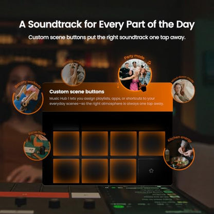 Music Hub C1 — Standalone 6" Touchscreen Music Streamer | DAC 384kHz/32bit, Physical 5-Band EQ, Vocal Remover, Wi-Fi 6 Bluetooth 5.3 — Phone-Free Control Center for Any Speaker System