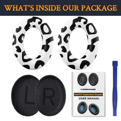 Replacement Earpads Cushions for Bose QuietComfort 35 (QC35) & Quiet Comfort 35 II (QC35 ii) Headphones, Ear Pads with Softer Leather, Noise Isolation Foam, Added Thickness (Snow Leopard) - color: Snow Leopard
