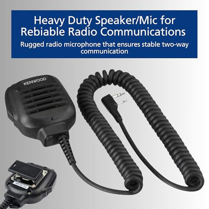 KENWOOD KMC-45D Heavy Duty Military Spec Remote Speaker/Microphone w/ 2.5mm Earphone Jack, Dust & Water Resistant, for Kenwood ProTalk & NX Series Radios, OEM - style: KMC-45D
