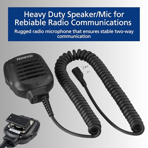 KENWOOD KMC-45D Heavy Duty Military Spec Remote Speaker/Microphone w/ 2.5mm Earphone Jack, Dust & Water Resistant, for Kenwood ProTalk & NX Series Radios, OEM - style: KMC-45D