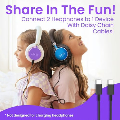 Puro Sound Labs BT2200 Plus Volume Limited Headphones for Kids, Bluetooth, Studio-Grade Audio, Over-Ear & Comfy Design, 20-Hr Battery Life, Easy to Connect Wireless Headphones for Kids, Purple & Teal