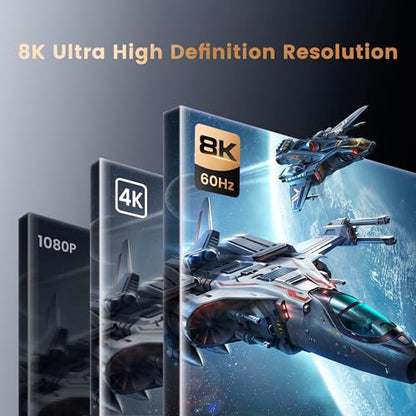 HDMI 2.1 eARC Switch 4 in 1 Out, 4K@120Hz 8K@60Hz Audio Extractor w/Remote | Supports CEC,Optical SPDIF, 3.5mm AUX Audio Output, VRR, ALLM, HDR and HDCP2.3 for PS5, Xbox and 8K Displays