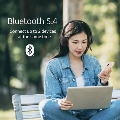 Kensington H1050 EQ Wireless Headset with Microphone, Bluetooth 5.4, ENC Microphone, Earcup Controls, Black (K80182WW) | Bluetooth 5.4 connection, ENC noise-canceling microphone, earcup call and volume controls - size: Wireless/On-ear