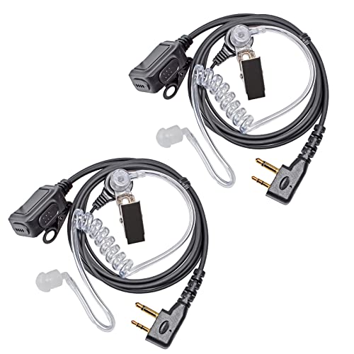 Walkie Talkie Earpiece for Midland Walkie Talkies GXT1000VP4 LXT500VP3 GXT1050VP4 GXT1000XB, Two Way Radio Surveillance Earpiece Headset Ear Piece with Mic and Clear Acoustic Coil Tube, Pack of 2