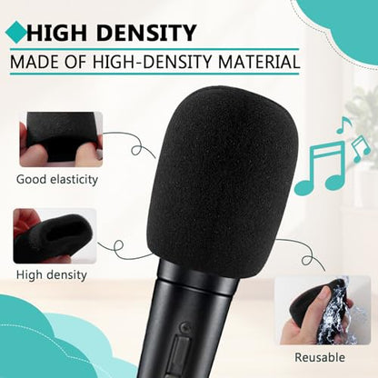 Bonsicoky 4 Set Microphone Protection Foam Mic Cover | 4 Pcs Foam Microphone Windscreen Cover, 4 Pcs Silicone Rings, 4 Pcs Bottom Rod Sleeve Holder - size: 4 Set