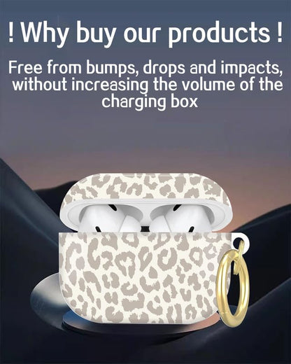 Compatible with AirPod Pro 2nd//1st Generation Case Cover with Key Chain,Full Protective Shockproof Wireless Headphone Case for Airpod Pro 2023/2022/2019(Tan Animal Print) - color: Tan Animal Print